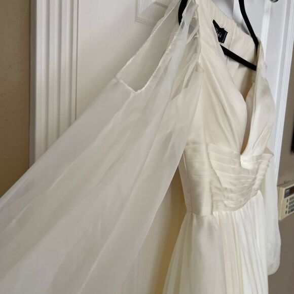 Bridess Ivory Women’s Sheer Long Formal Dress Long Split Sleeves Size 10 - Picture 3 of 16